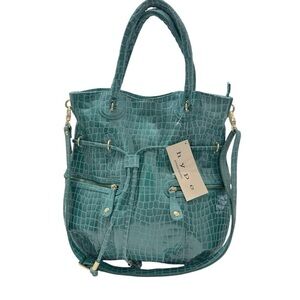 New HYPE Hobo‎ Leather Croc Convertible Satchel Women's Handbag
